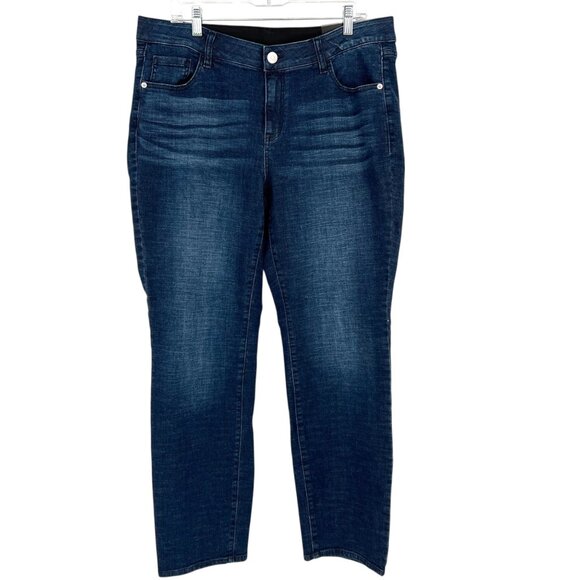 Venezia Mid Rise Straight Jeans Dark Wash Size 16 NWT - Picture 1 of 9